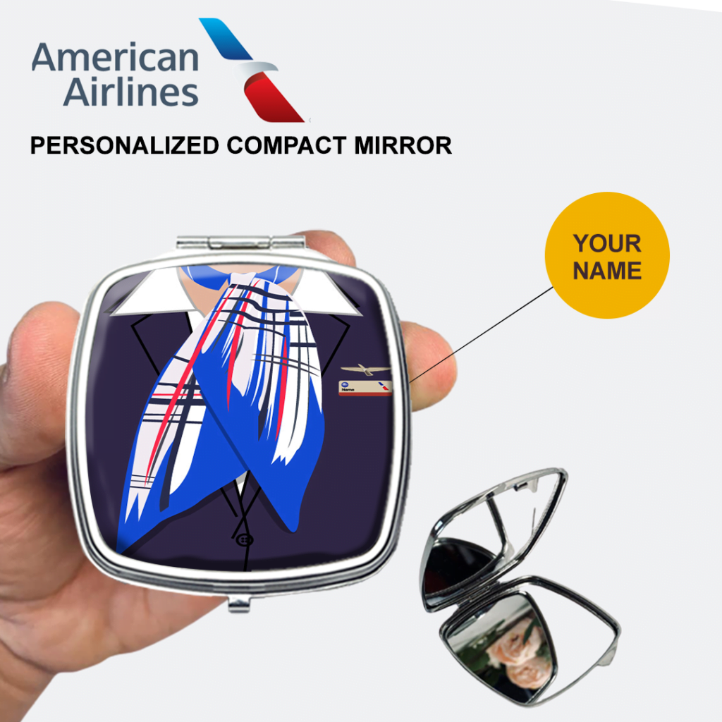 American Airlines Cabin Crew Blue Compact Mirror - Cabin Crew Shop