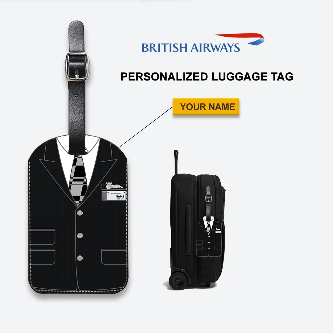 British Airways Male Black Cabin Crew Luggage Tag
