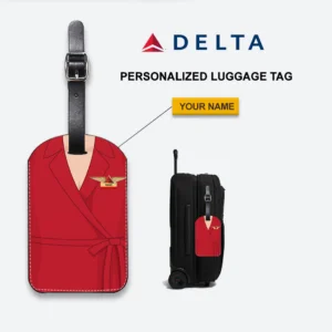 Delta Airlines Red Cabin Crew Luggage Tag
