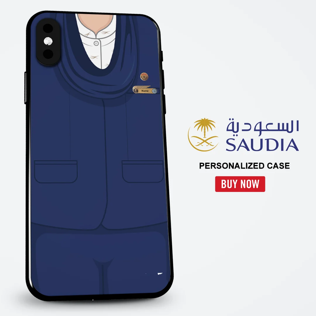 Saudia Female Blue Cabin Uniform Phone Case