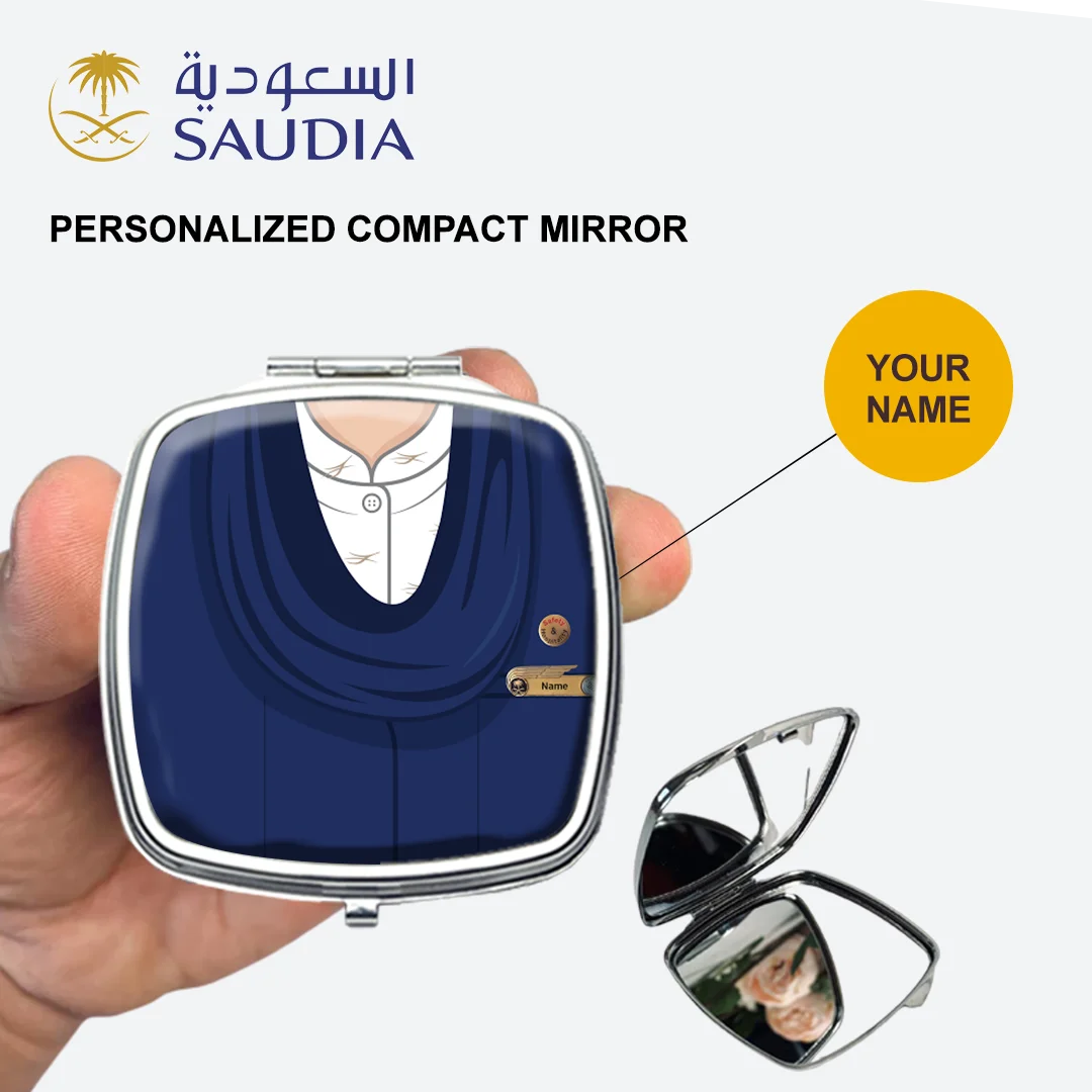 Saudia Female Blue Cabin Crew Compact Mirror
