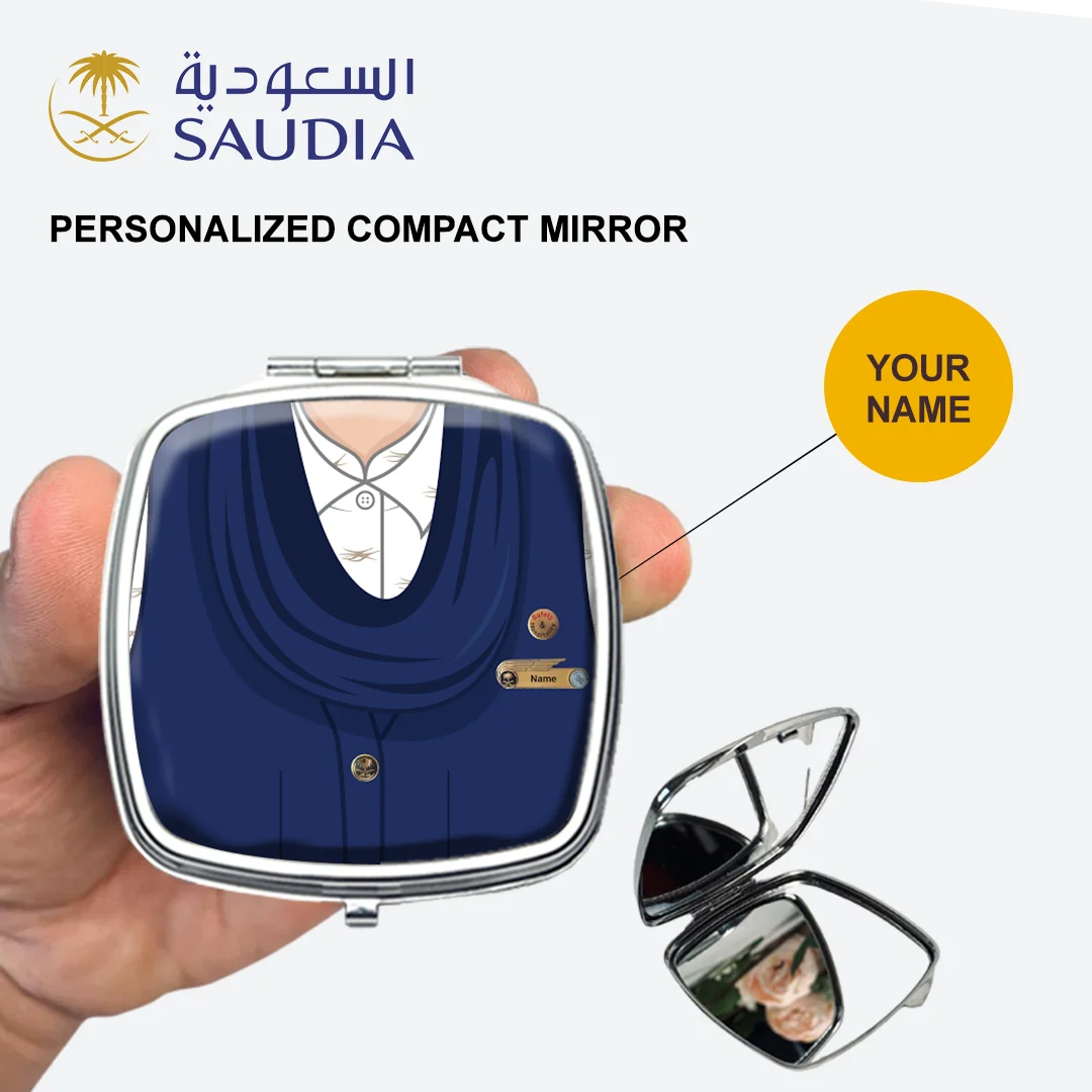 Saudia Female white Cabin Crew Compact Mirror