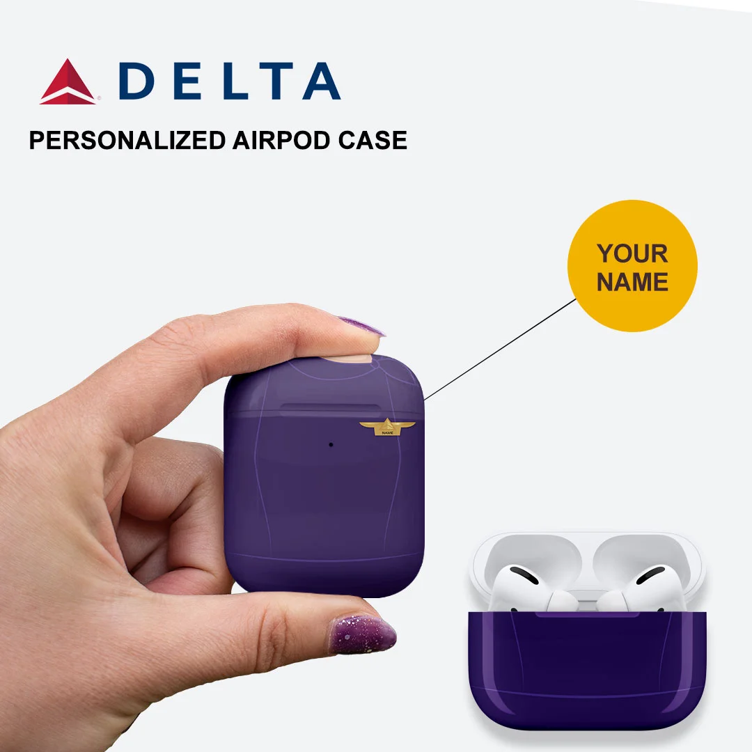 Delta Airlines Female Purple Cabin Crew Airpods Case