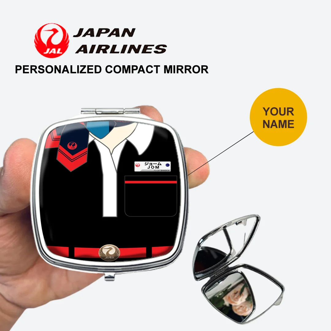 Japan Airlines Red Female Cabin Crew Compact Mirror