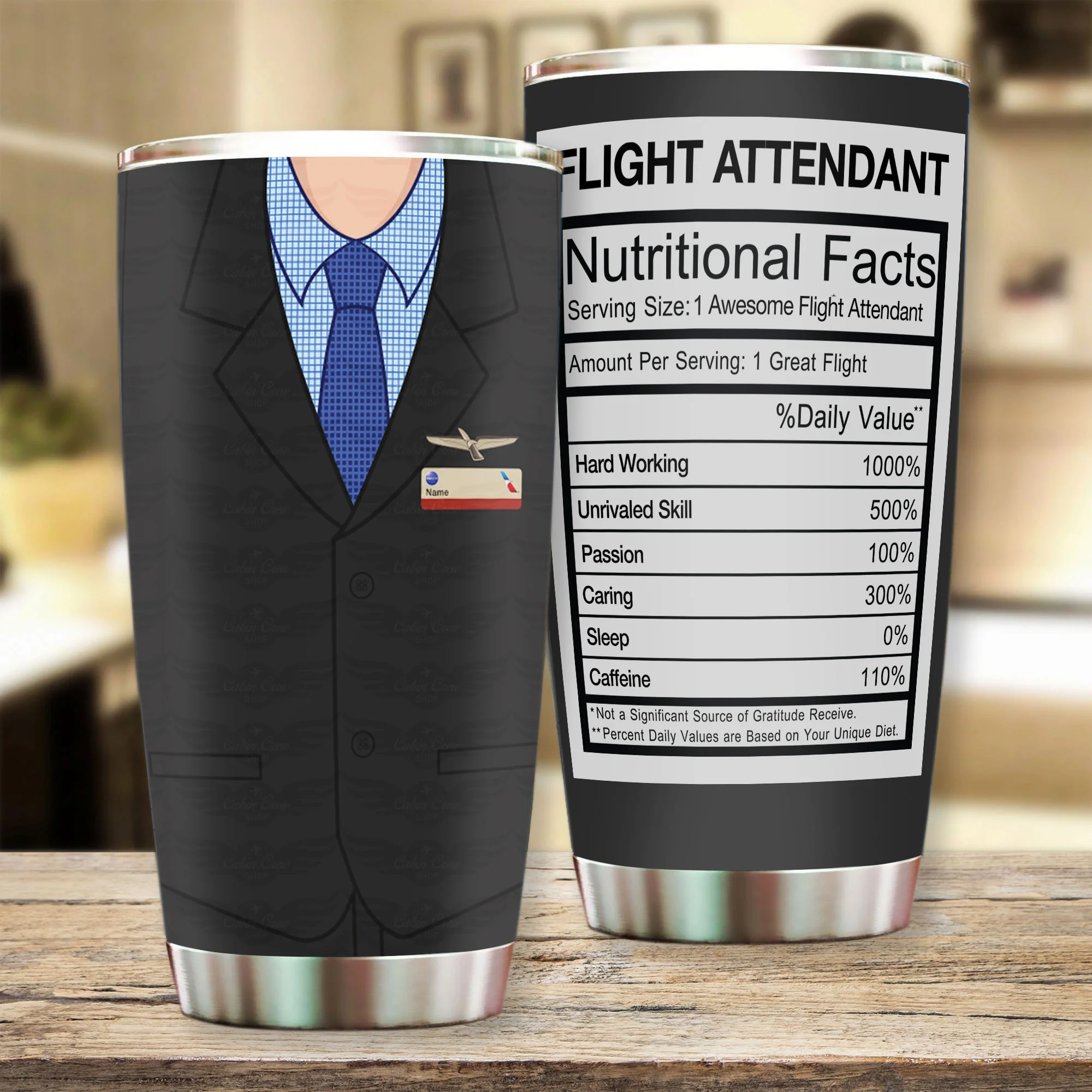 American Male Personalized Flight Attendant Tumbler