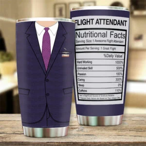 American Male Purple Personalized Flight Attendant Tumbler