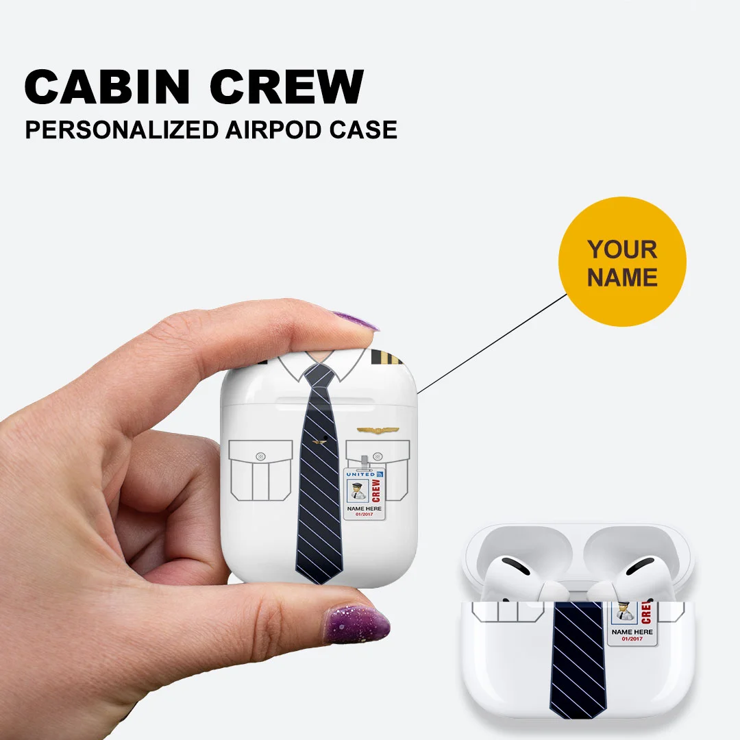 United Airlines Pilot Cabin Crew Airpods Case