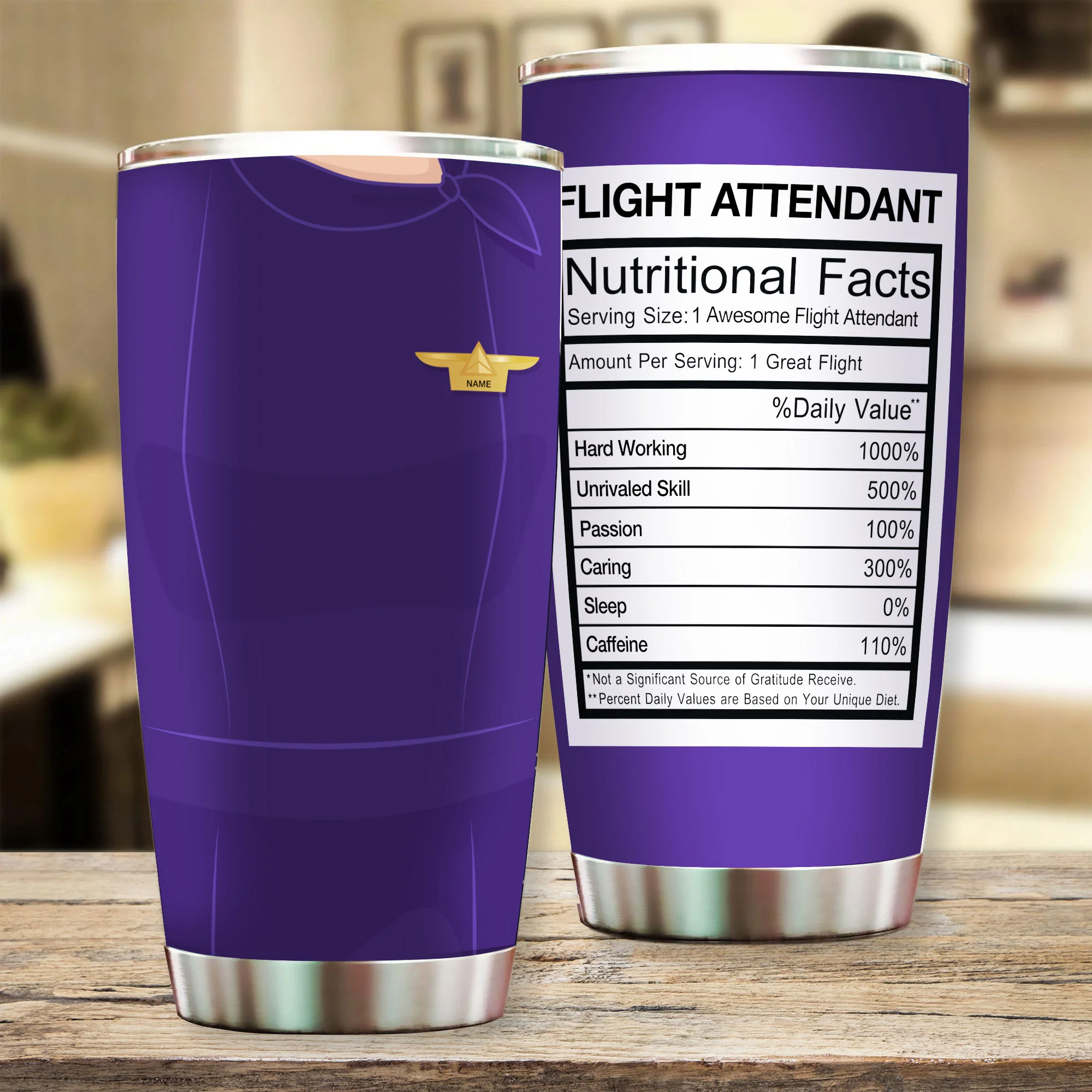 Delta Female Personalized Flight Attendant Tumbler