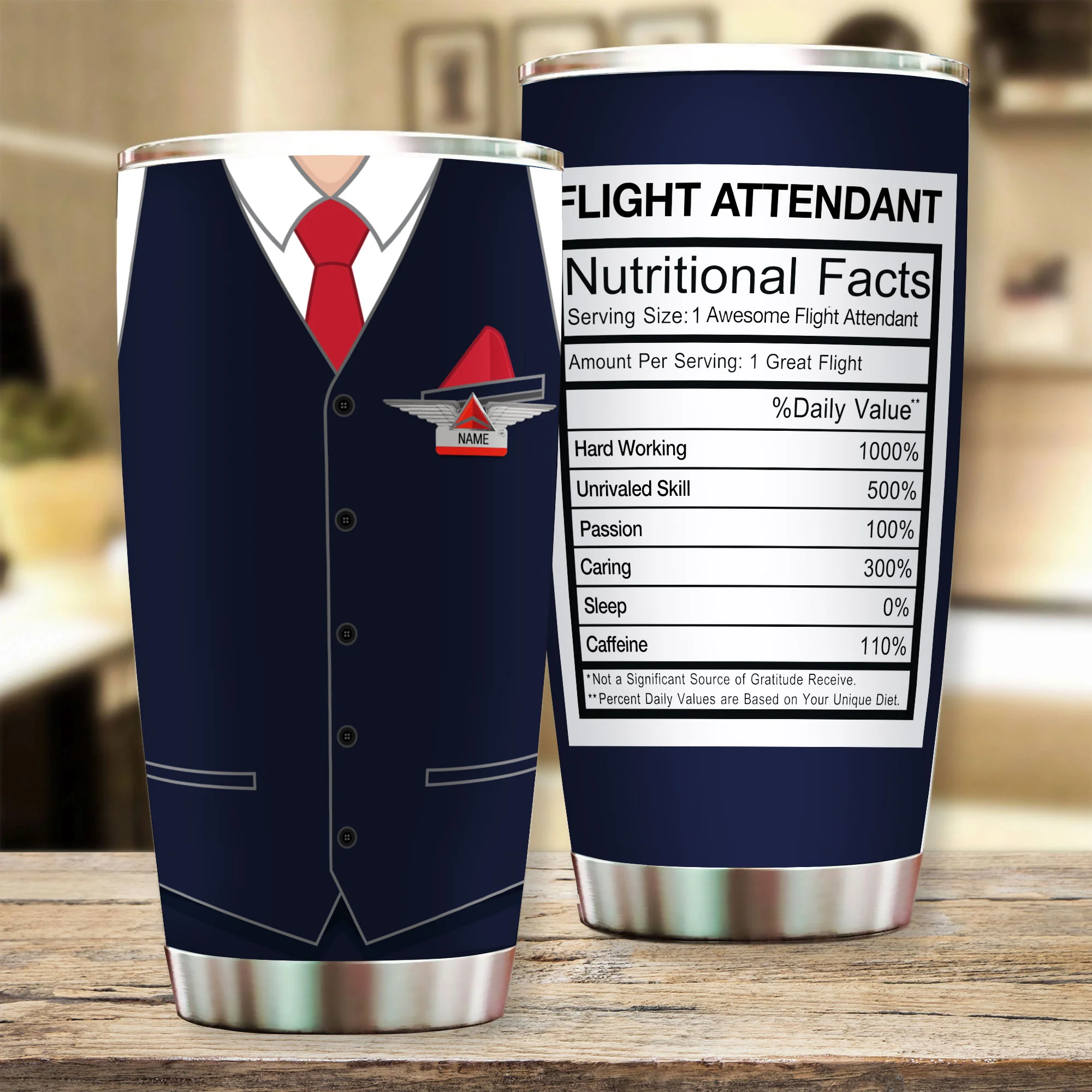 Delta Male Personalized Flight Attendant Tumbler