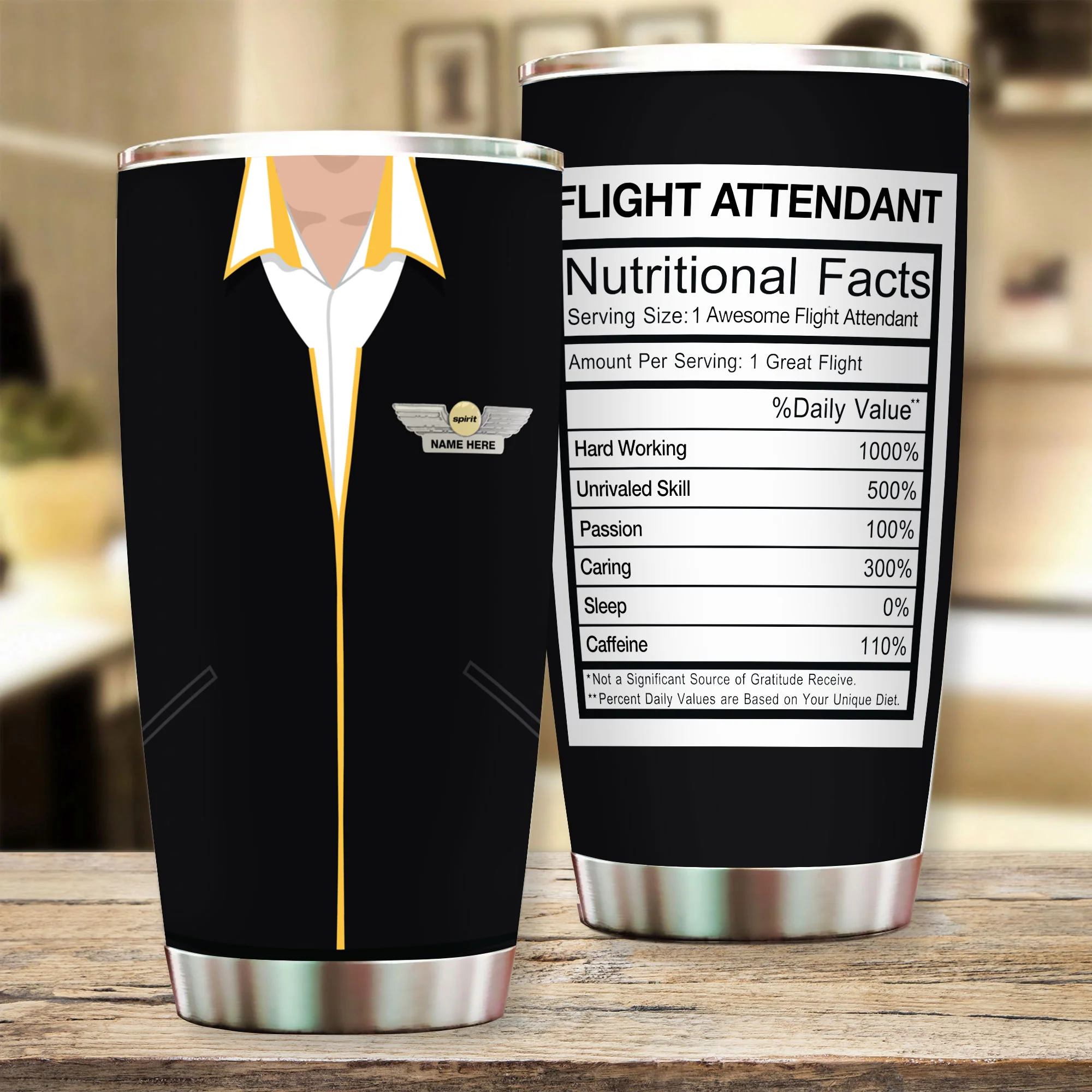 Spirit Personalized Flight Attendant Tumbler