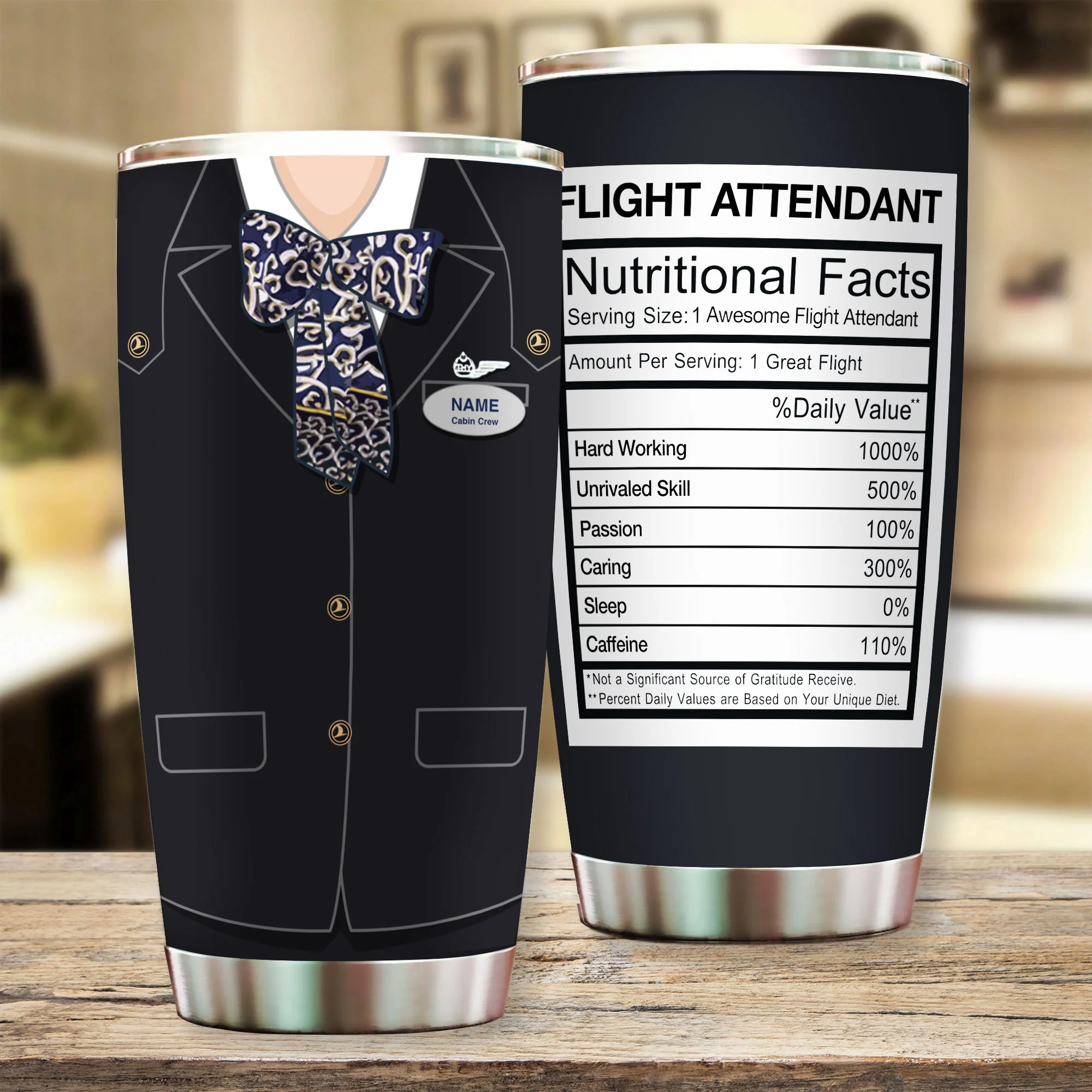 Turkish Airlines Female Personalized Flight Attendant Tumbler