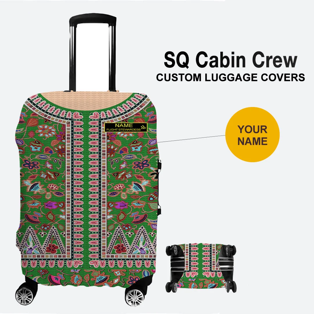 SQ Female Green Cabin Crew Uniform Luggage Cover