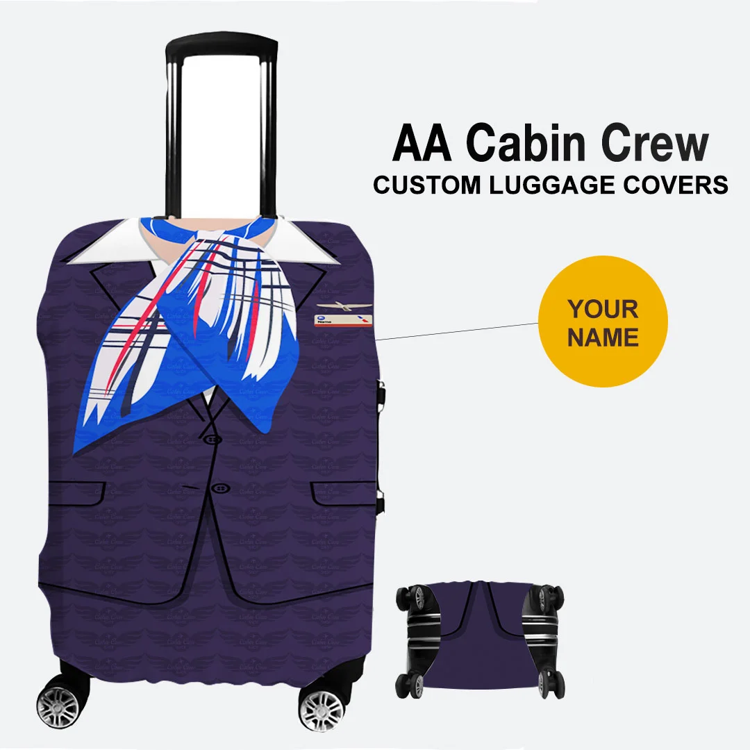 AA Female Blue Cabin Crew Uniform Luggage Cover