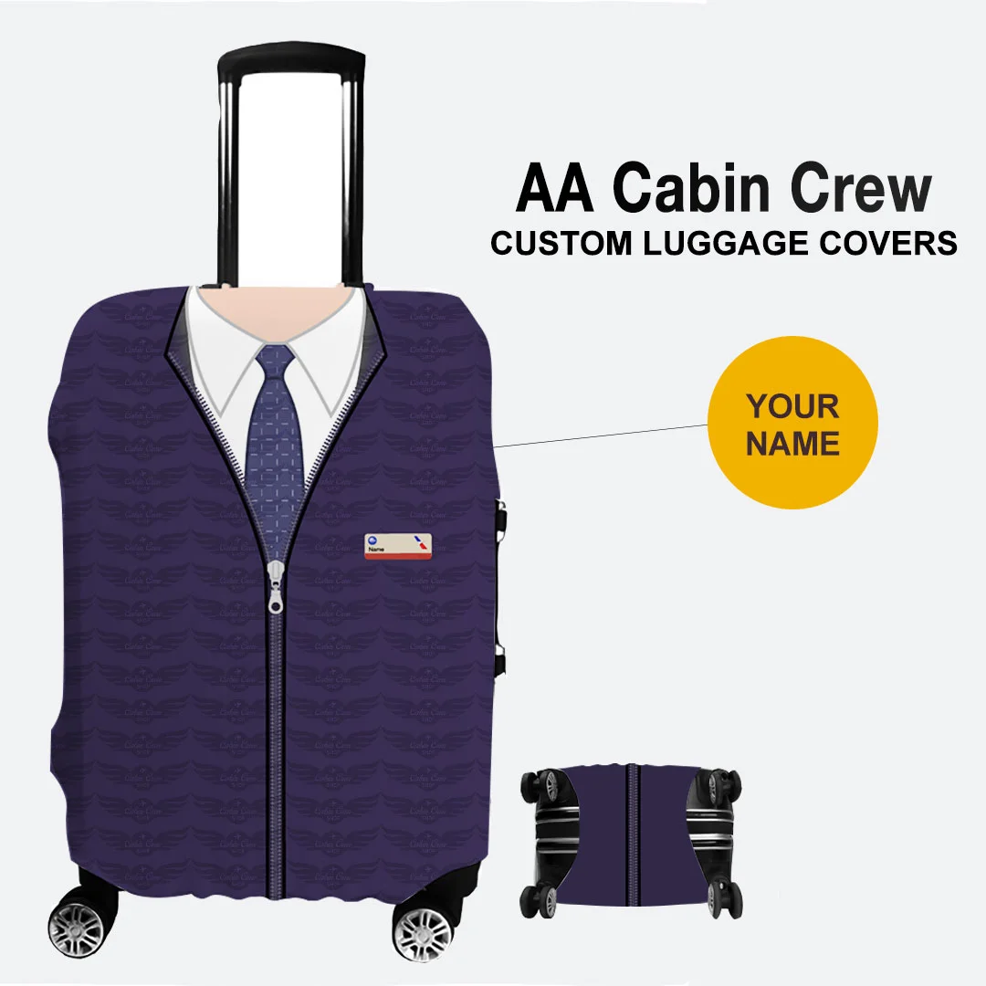 AA Male Blue Cabin Crew Uniform Luggage Cover