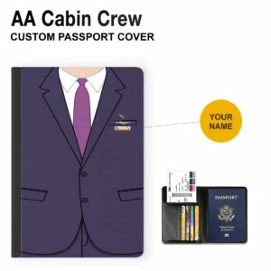 AA Female Male Flight Attendant Passport Cover