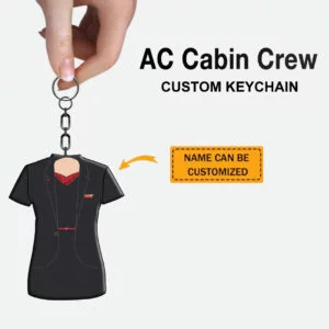 AC Female Flight Attendant Custom Keychain