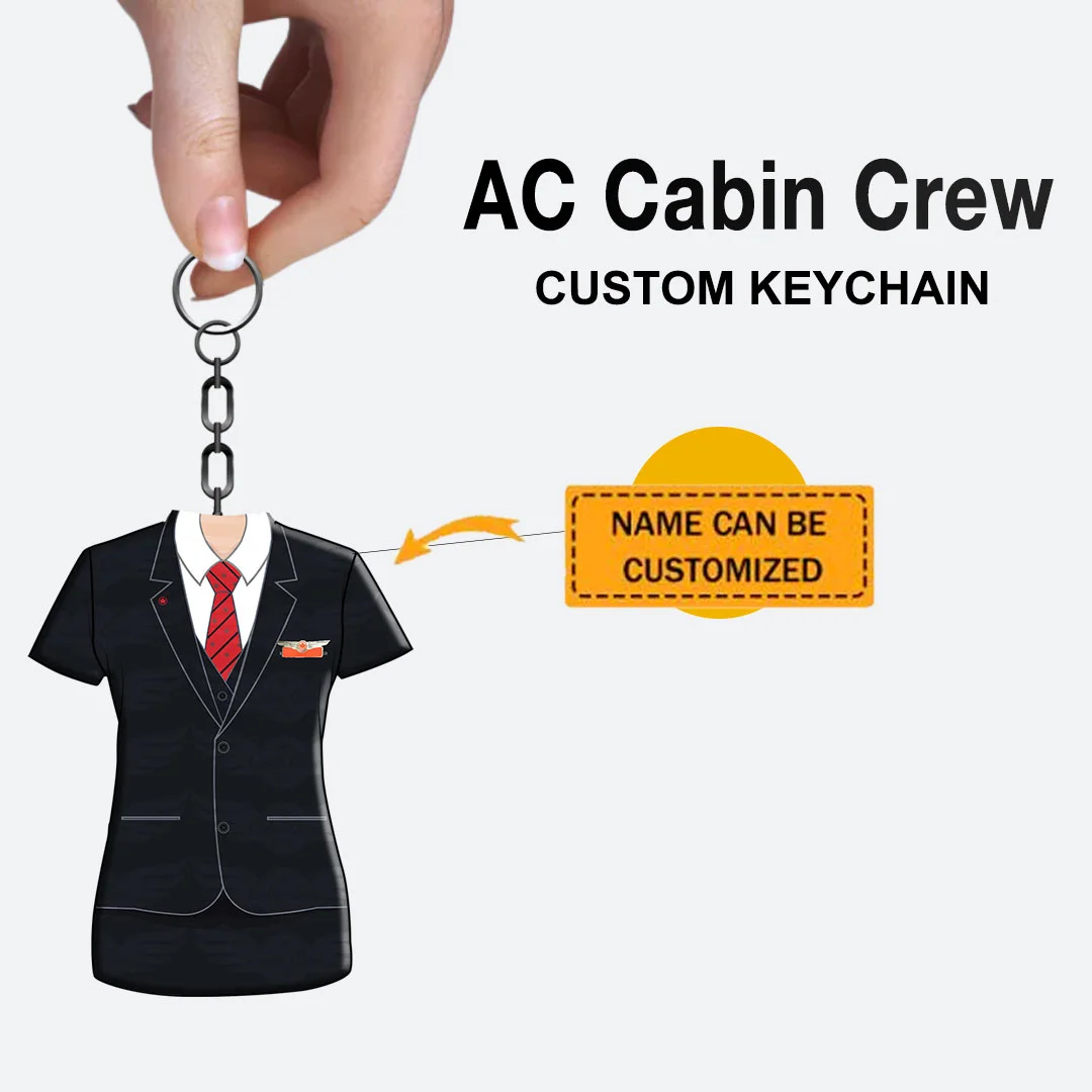 AC Male Flight Attendant Custom Keychain
