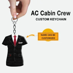AC Male Red Flight Attendant Custom Keychain