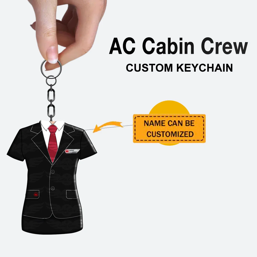 AC Male Red Flight Attendant Custom Keychain