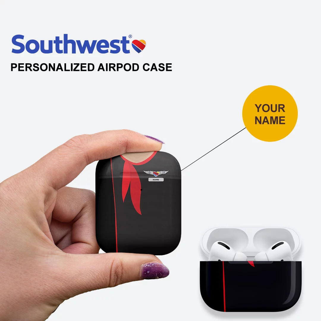 Southwest Airlines Female Black Airpods Case