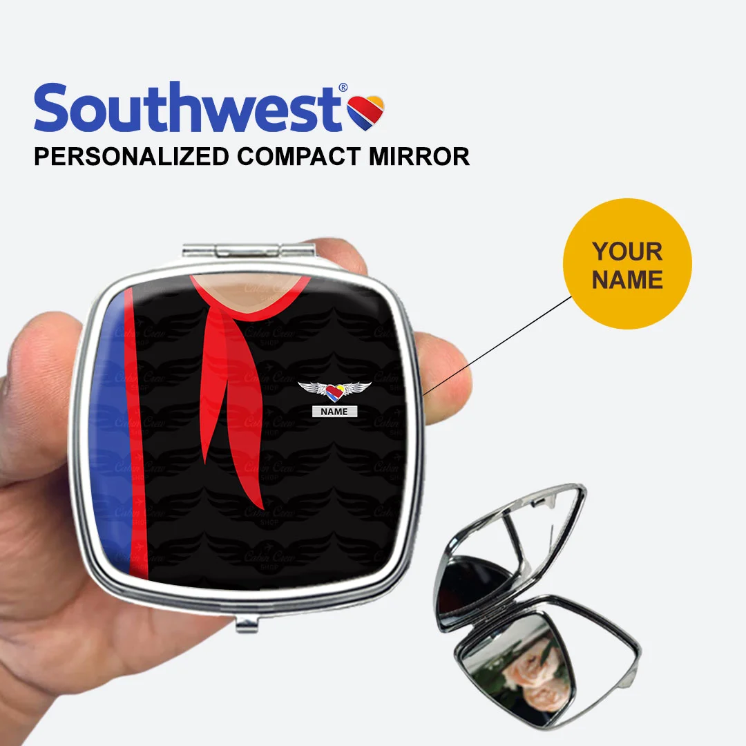 Personalized Southwest Airlines Cabin Crew Compact Mirror