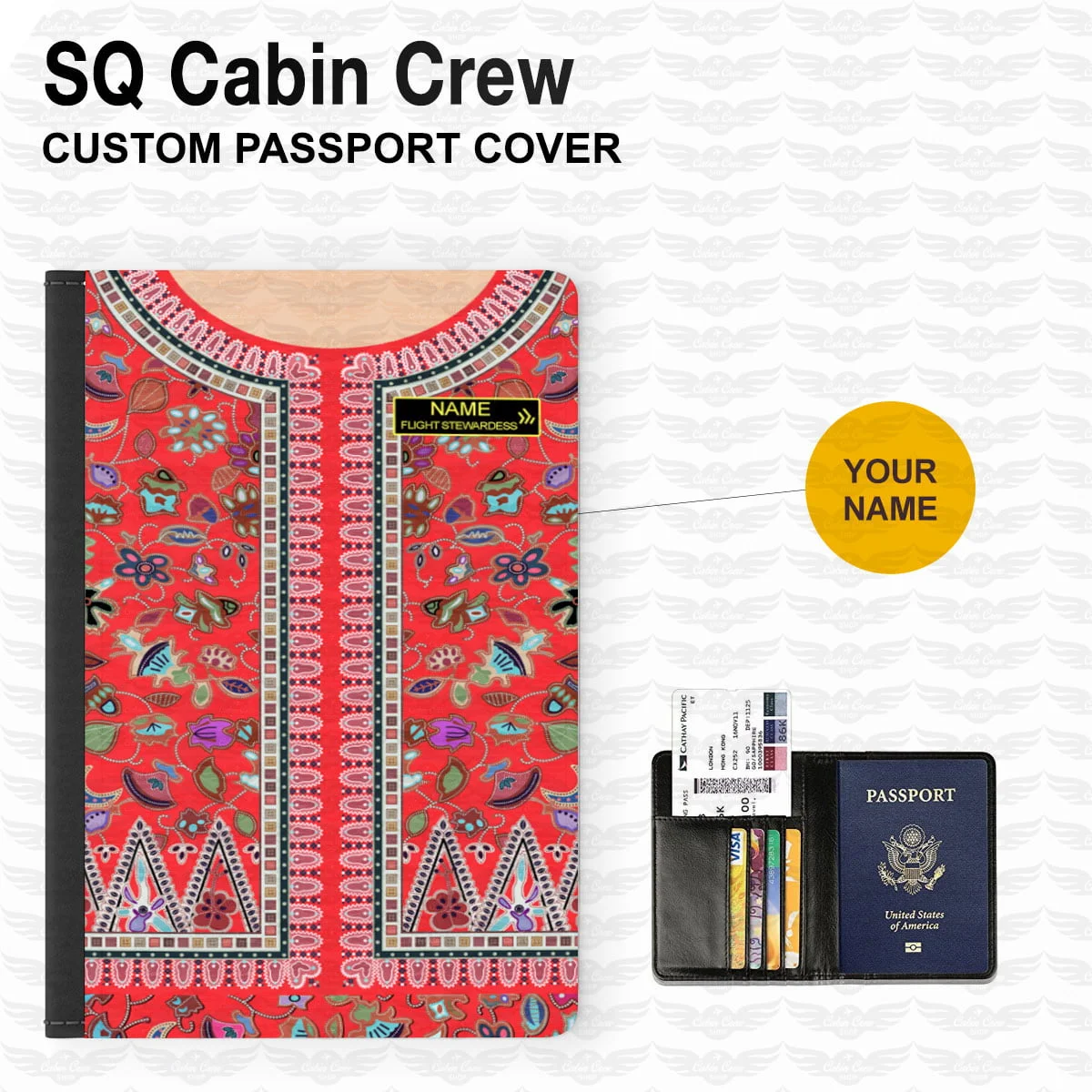 SQ Female Red Uniform Passport Cover