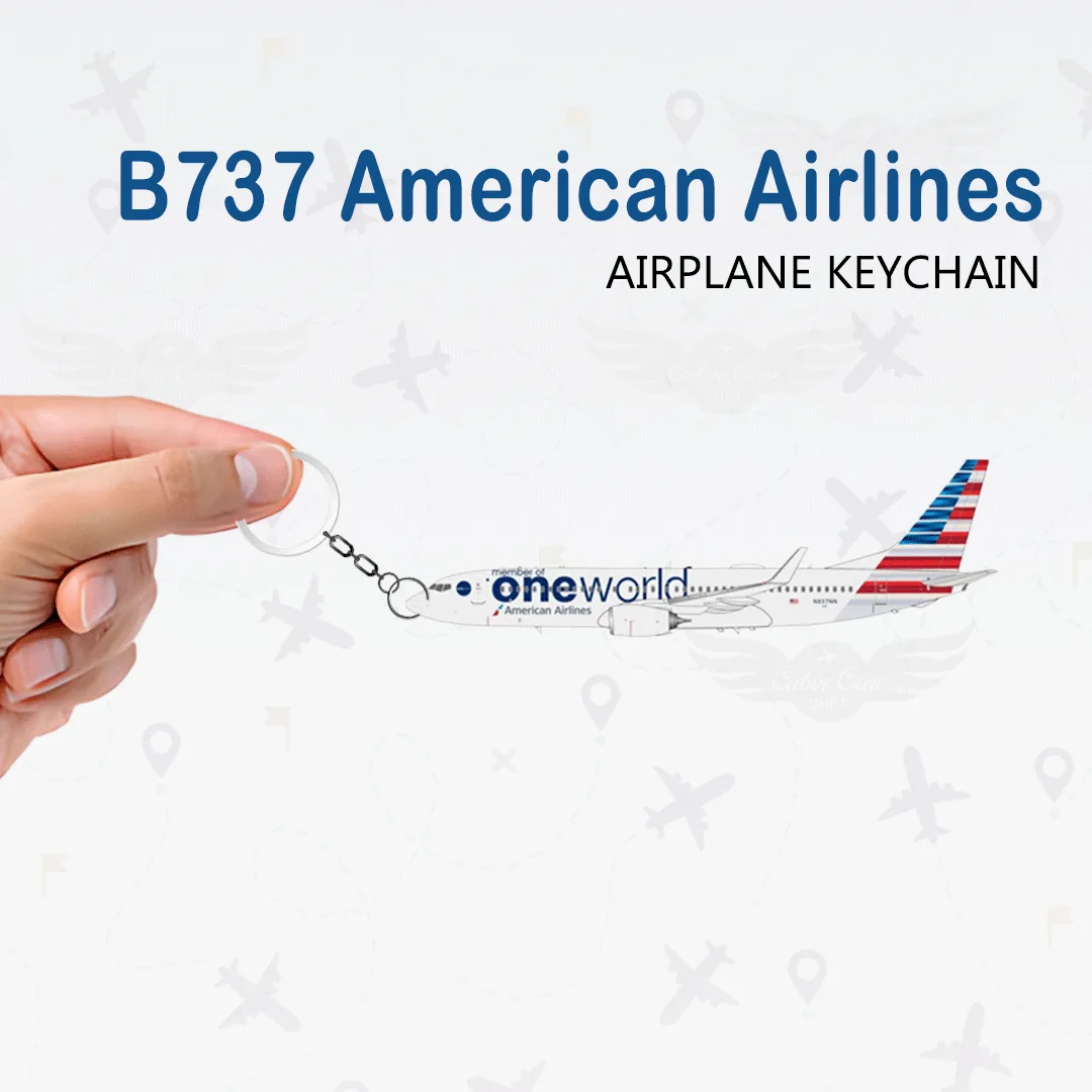 American Airlines B737 Airplane Keychain