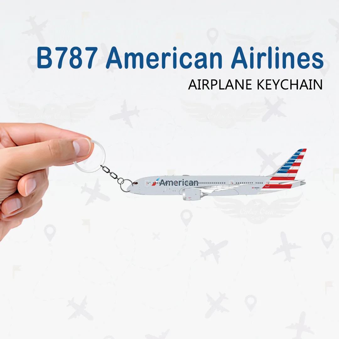 American Airlines B787 Airplane Keychain