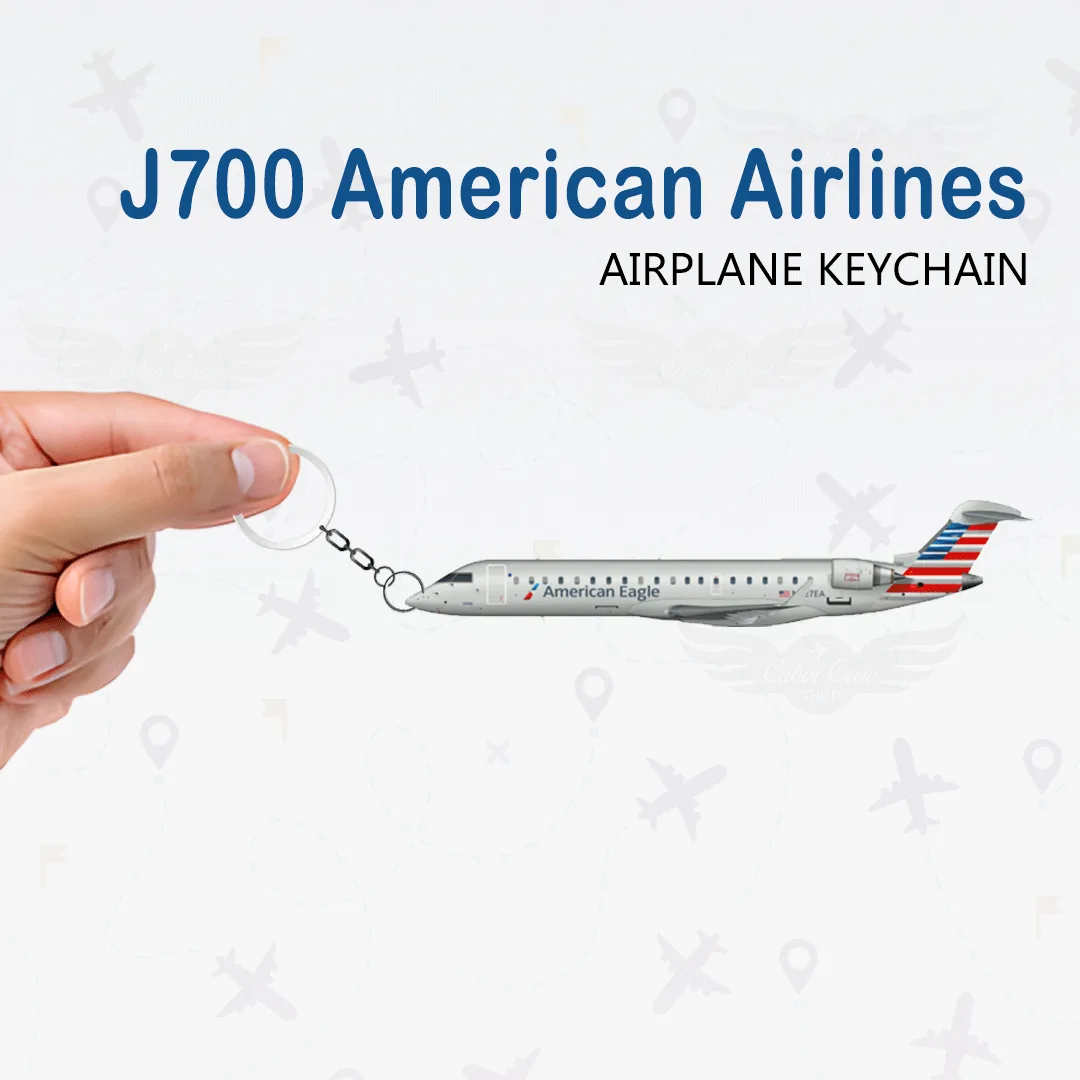 American Airlines J700 Airplane Keychain