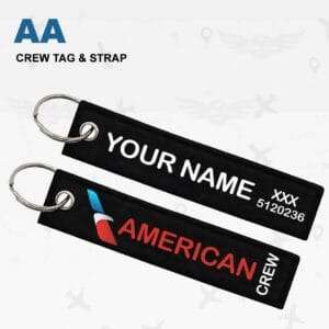 American Airlines Crew Tag - Custom Key Strap | Personalized with Your Name & ID